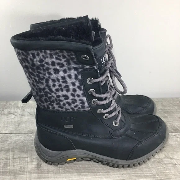 UGG Leather Leopard Boots for Women for sale | eBay UGG Waterproof Leather Leopard Fur Winter Boots display picture 1